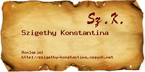 Szigethy Konstantina névjegykártya