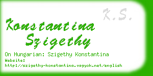 konstantina szigethy business card